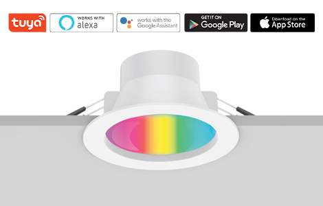 ECO Smart RGB + 2700K - 6500K Recessed LED Downlight Tuya WiFi + Bluetooth Wireless Control