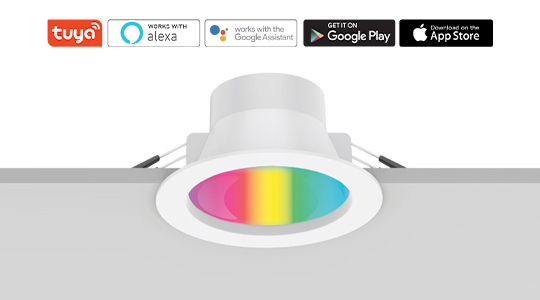 ECO Smart RGB + 2700K - 6500K Recessed LED Downlight Tuya WiFi + Bluetooth Wireless Control