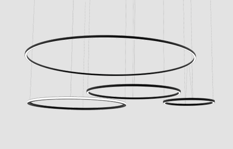 Chain GAS35-Rings Circular LED Linear Pendant Light (Set of 4)