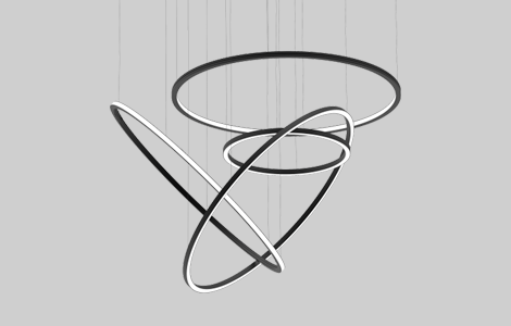 Chain GAS35 Interlocking LED Circular Ring Linear Pendant Light (Set of 4)